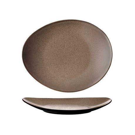 OVAL PLATE - 225x185mm, CHESTNUT