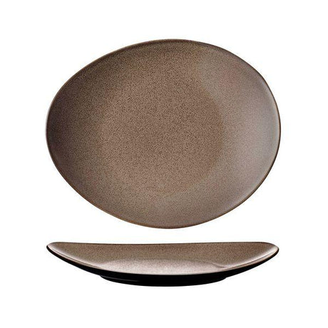 OVAL PLATE - 290x245mm, CHESTNUT