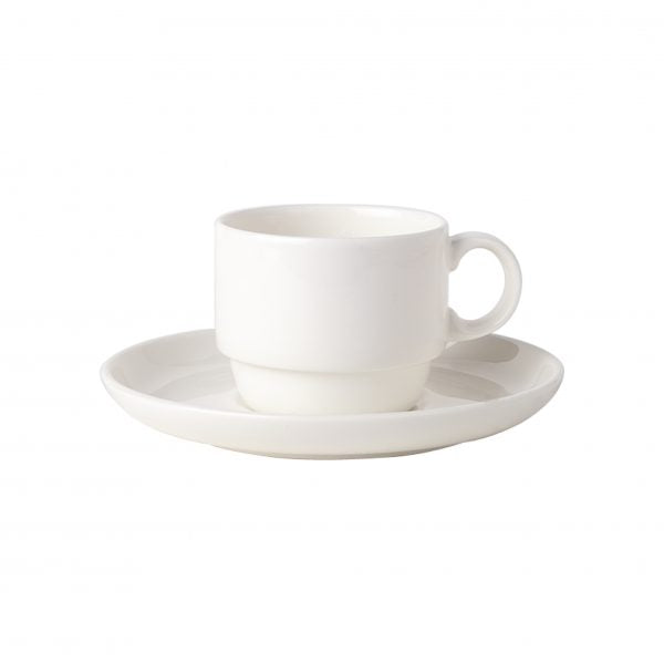 Stackable Coffee Cup (B1013) - 0.20Lt, Ascot from Royal Bone China. made out of Bone China and sold in boxes of 1. Hospitality quality at wholesale price with The Flying Fork! 