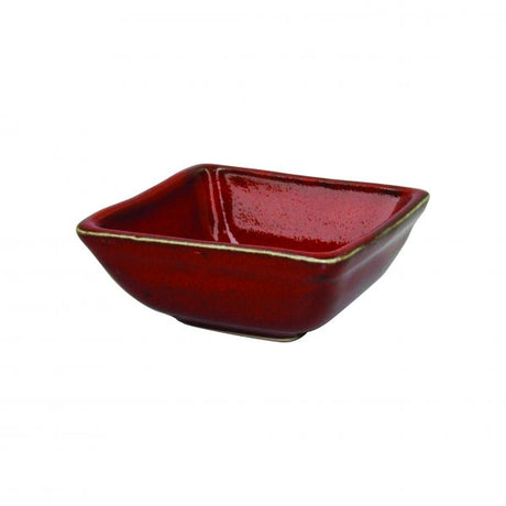 Square Sauce Dish - 80x80x35mm, Artistica, Reactive Red from tablekraft. made out of Stoneware and sold in boxes of 6. Hospitality quality at wholesale price with The Flying Fork! 
