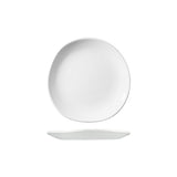 Trace Organic Round Plate - White, 186mm from Churchill. made out of Porcelain and sold in boxes of 12. Hospitality quality at wholesale price with The Flying Fork! 