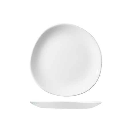 Trace Organic Round Plate - White, 210mm from Churchill. made out of Porcelain and sold in boxes of 12. Hospitality quality at wholesale price with The Flying Fork! 