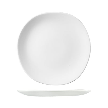 Trace Organic Round Plate - White, 286 mm from Churchill. made out of Porcelain and sold in boxes of 12. Hospitality quality at wholesale price with The Flying Fork! 