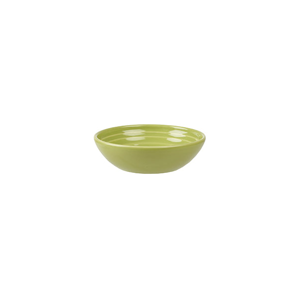Ripple Dip Dish - 113mm, Green, Bit On The Side from Churchill. Ribbed, made out of Porcelain and sold in boxes of 12. Hospitality quality at wholesale price with The Flying Fork! 