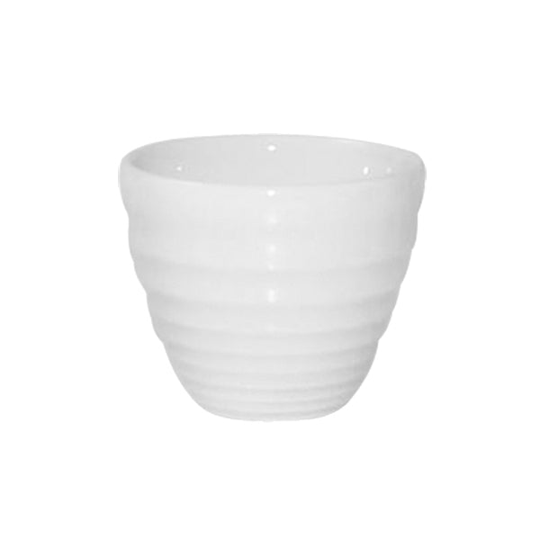 Ripple Sauce Pot - 110ml, White, Bit On The Side from Churchill. Ribbed, made out of Porcelain and sold in boxes of 12. Hospitality quality at wholesale price with The Flying Fork! 