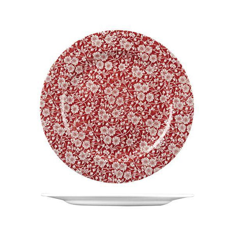 ROUND PLATE - VICTORIAN CALICO, CRANBERRY, 305mm