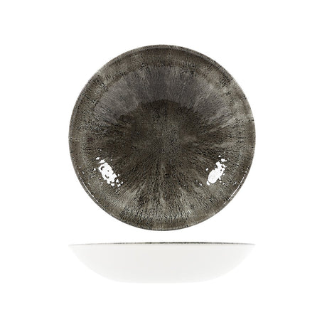 Studio Prints Stone Round Coupe Bowl - Stone Round Coupe Bowl - 248mm, 1136ml, Studio Print, Quartz Black