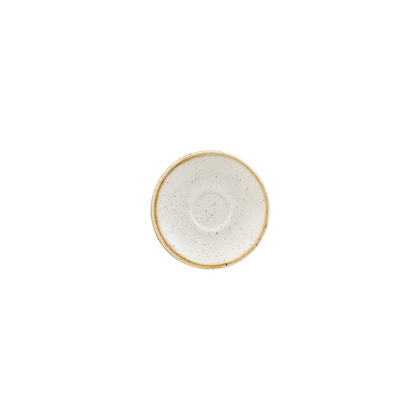 Espresso Saucer - 118mm, Barley White, Stonecast from Churchill. made out of Porcelain and sold in boxes of 6. Hospitality quality at wholesale price with The Flying Fork! 