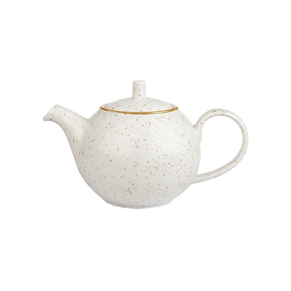 TeaPot - 426mL, Barley White, Stonecast from Churchill. made out of Porcelain and sold in boxes of 4. Hospitality quality at wholesale price with The Flying Fork! 