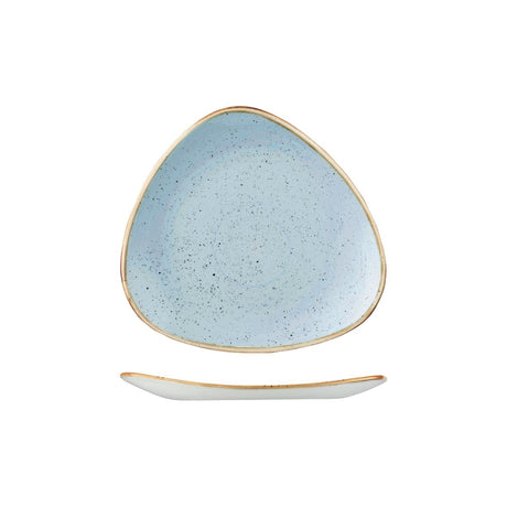 Triangular Plate - 229mm, Duck Egg, Stonecast from Churchill. Vitrified, made out of Porcelain and sold in boxes of 12. Hospitality quality at wholesale price with The Flying Fork! 
