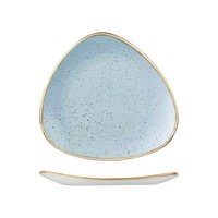 Triangular Plate - 260mm, Duck Egg, Stonecast from Churchill. Vitrified, made out of Porcelain and sold in boxes of 6. Hospitality quality at wholesale price with The Flying Fork! 