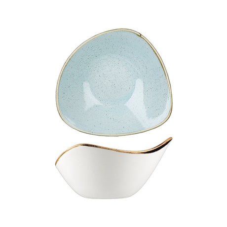 Triangular Bowl - 153mm, Duck Egg, Stonecast from Churchill. made out of Porcelain and sold in boxes of 6. Hospitality quality at wholesale price with The Flying Fork! 
