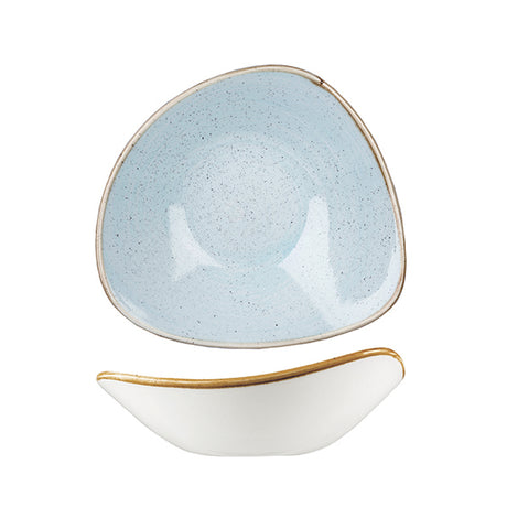 Triangular Bowl - 230mm, Duck Egg, Stonecast from Churchill. Vitrified, made out of Porcelain and sold in boxes of 6. Hospitality quality at wholesale price with The Flying Fork! 