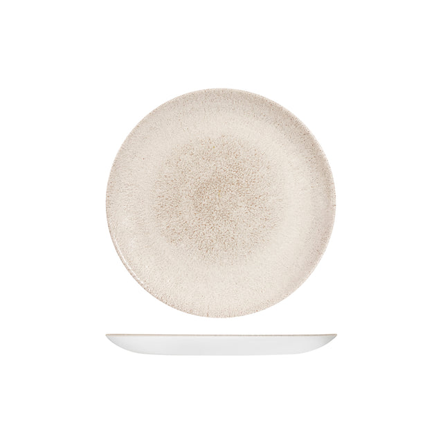 Round Plate - Coupe, 217mm, Raku, Agate Grey from Churchill. Textured, made out of Porcelain and sold in boxes of 6. Hospitality quality at wholesale price with The Flying Fork! 