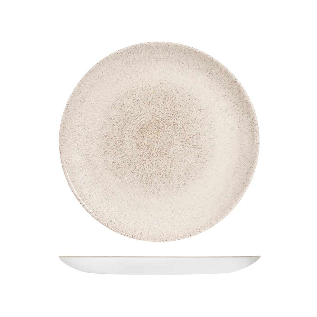 Round Plate - Coupe, 260mm, Raku, Agate Grey from Churchill. Textured, made out of Porcelain and sold in boxes of 6. Hospitality quality at wholesale price with The Flying Fork! 