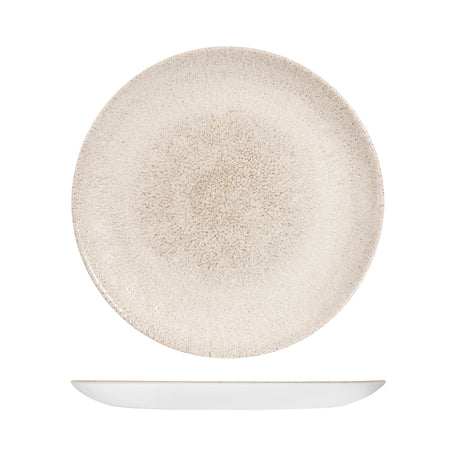 Round Plate - Coupe, 288mm, Raku, Agate Grey from Churchill. Textured, made out of Porcelain and sold in boxes of 6. Hospitality quality at wholesale price with The Flying Fork! 