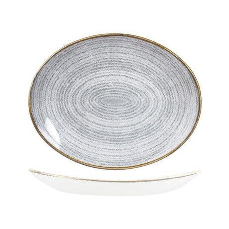 OVAL PLATE - COUPE, 317x255mm, STONE GREY