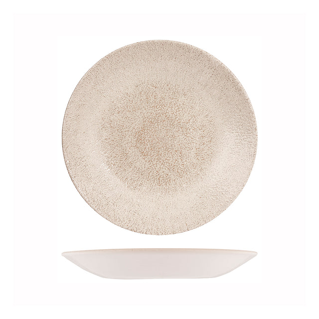 Deep Plate - Coupe, 255mm, Raku, Agate Grey from Churchill. Textured, made out of Porcelain and sold in boxes of 6. Hospitality quality at wholesale price with The Flying Fork! 