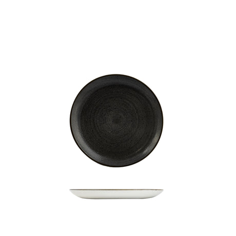 Coupe Plate - 217Mm, Stonecast Raw Black from Churchill. Patterned, made out of Plates and sold in boxes of 12. Hospitality quality at wholesale price with The Flying Fork! 