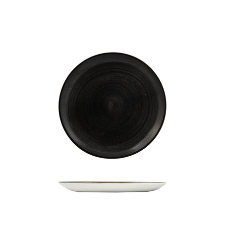 Coupe Plate - 260Mm, Stonecast Raw Black from Churchill. Patterned, made out of Plates and sold in boxes of 12. Hospitality quality at wholesale price with The Flying Fork! 