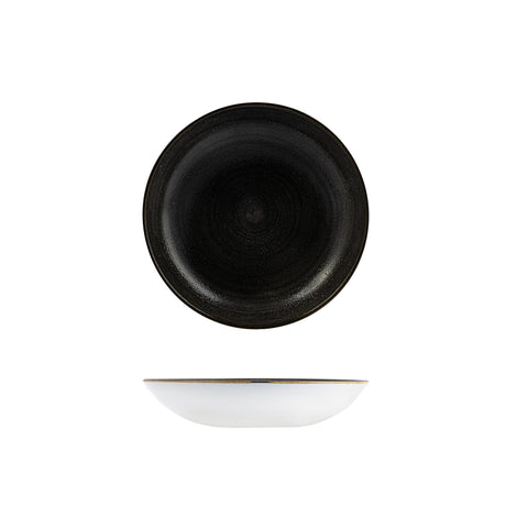 Coupe Bowl - 248Mm, Stonecast Raw Black from Churchill. Patterned, made out of Bowls and sold in boxes of 12. Hospitality quality at wholesale price with The Flying Fork! 