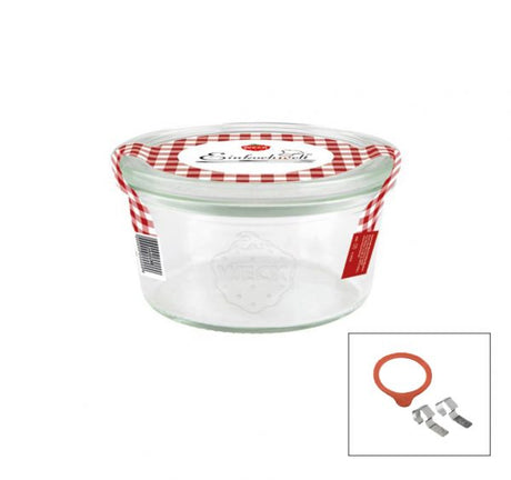 Complete Glass Jar w-Lid-Seal (#740) - 290mL, 100x55mm from Weck. made out of Glass and sold in boxes of 6. Hospitality quality at wholesale price with The Flying Fork! 