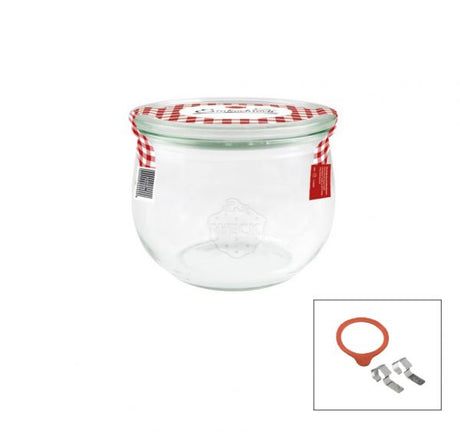Complete Tulip Glass Jar w-lid - 580mL, 100x85mm from Weck. made out of Glass and sold in boxes of 6. Hospitality quality at wholesale price with The Flying Fork! 