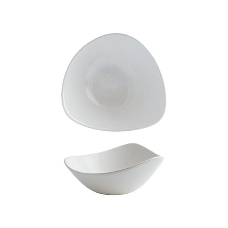 Triangular Bowl - 185Mm, 370Ml, Vellum White from Churchill. Patterned, made out of Porcelain and sold in boxes of 12. Hospitality quality at wholesale price with The Flying Fork! 