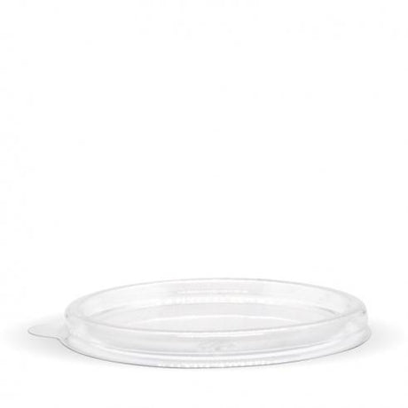 60ml sauce cup PLA lid - clear from BioPak. Compostable, made out of Bioplastic and sold in boxes of 1. Hospitality quality at wholesale price with The Flying Fork! 