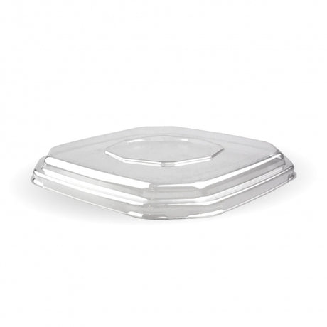 500 and 750ml octa base PET lid - Clear from BioPak. Compostable, made out of PET Plastic and sold in boxes of 1. Hospitality quality at wholesale price with The Flying Fork! 