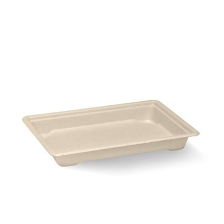 Medium sushi tray - natural from BioPak. Compostable, made out of Paper and Bioplastic and sold in boxes of 1. Hospitality quality at wholesale price with The Flying Fork! 