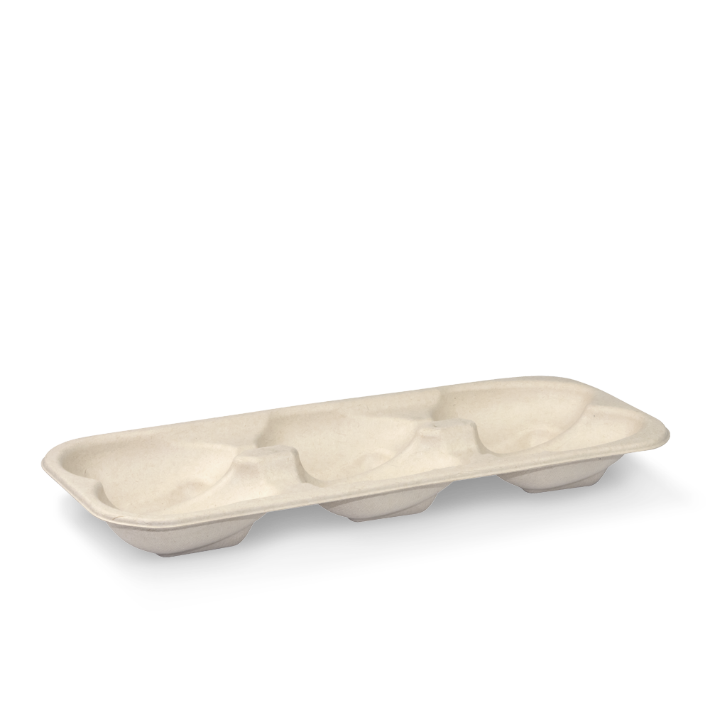BioCane Oyster Tray - natural, 6 pack from Biopak. Compostable, made out of Biocane and sold in boxes of 1. Hospitality quality at wholesale price with The Flying Fork! 