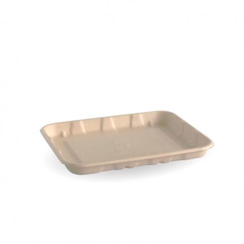 16x14x2cm (6x5") produce tray - natural from BioPak. Compostable, made out of Sugarcane Pulp and sold in boxes of 1. Hospitality quality at wholesale price with The Flying Fork! 