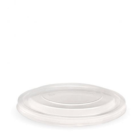 500-1,000ml Kraft BioBowl PET lid - clear from BioPak. Compostable, made out of PET Plastic and sold in boxes of 1. Hospitality quality at wholesale price with The Flying Fork! 