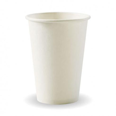 320ml (10oz) cup (fits small lids) - white from BioPak. Compostable, made out of Paper and Bioplastic and sold in boxes of 1. Hospitality quality at wholesale price with The Flying Fork! 