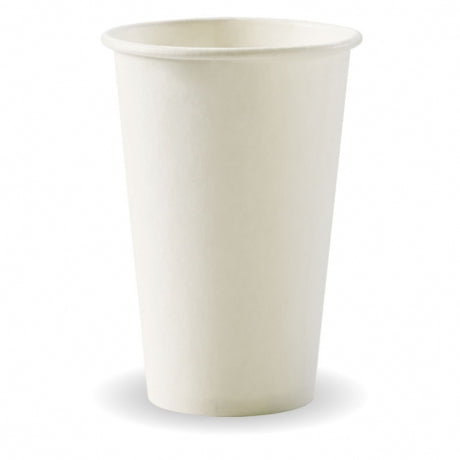 350ml (12oz) (80mm) cup (fits small lids) - white from BioPak. Compostable, made out of Paper and Bioplastic and sold in boxes of 1. Hospitality quality at wholesale price with The Flying Fork! 
