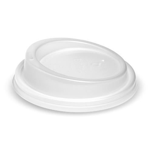 8(90mm), 12, 16 and 20oz PLA large lid - opaque from BioPak. Compostable, made out of Bioplastic and sold in boxes of 1. Hospitality quality at wholesale price with The Flying Fork! 