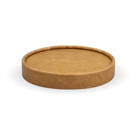 250ml (8oz) BioBowl paper lid - kraft from BioPak. Compostable, made out of Paper and Bioplastic and sold in boxes of 1. Hospitality quality at wholesale price with The Flying Fork! 
