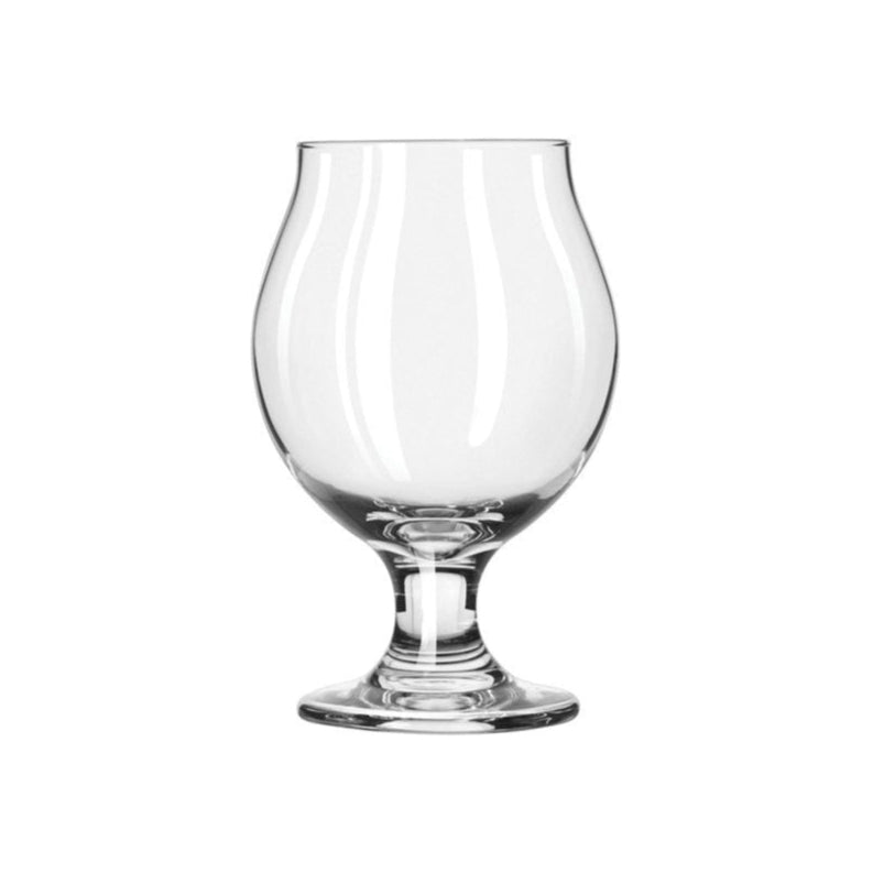 Medium sized Belgian Beer glass on a white background