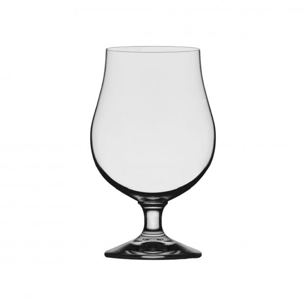 Clear, large Berlin Style Beer Glass on a white background