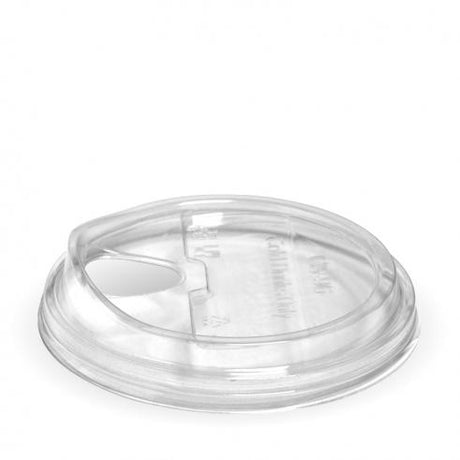 300-700ml sipper lid - clear from BioPak. Compostable, made out of Bioplastic and sold in boxes of 1. Hospitality quality at wholesale price with The Flying Fork! 