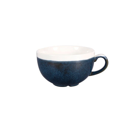 Monochrome Blue cappuccino cup on white background