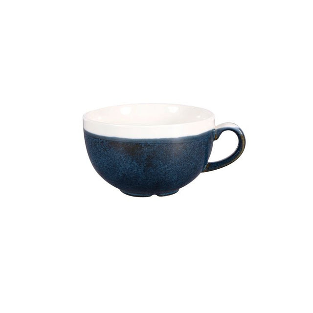 Monochrome Blue cappuccino cup on white background