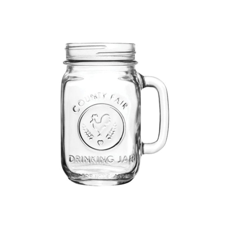 Clear Drinking Jar Embossed on white background