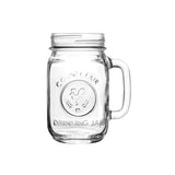 Clear Drinking Jar Embossed on white background