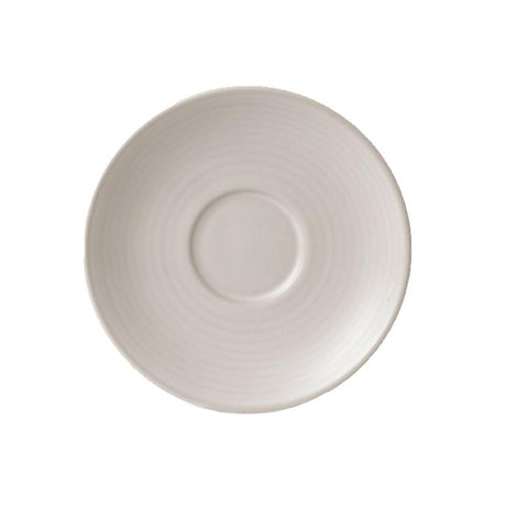 Pearl coloured saucer on white background