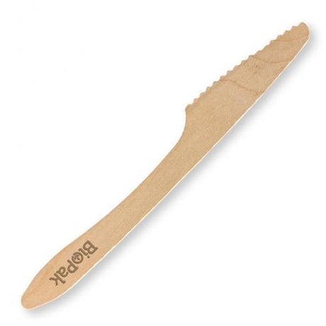 19cm coated knife - FSC 100% - wood from BioPak. Compostable, made out of FSC Pulp and sold in boxes of 1. Hospitality quality at wholesale price with The Flying Fork! 