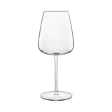 Large clear Chianti glass on white background