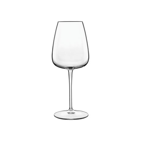 Clear White wine - Riesling glass on white background