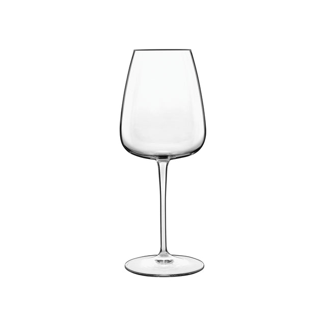 Clear White wine - Riesling glass on white background